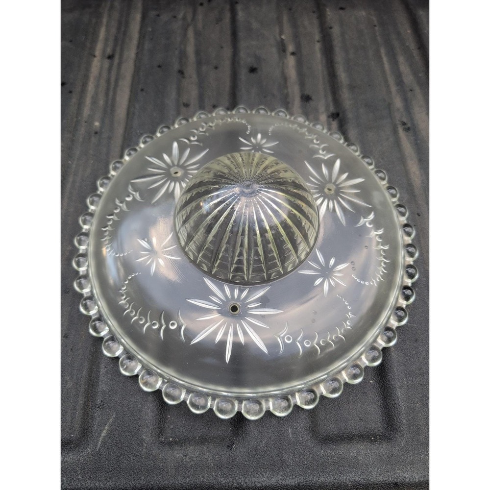 Antique Architectural Salvage Art Deco Frosted Glass Ceiling Shade Starburst 11"